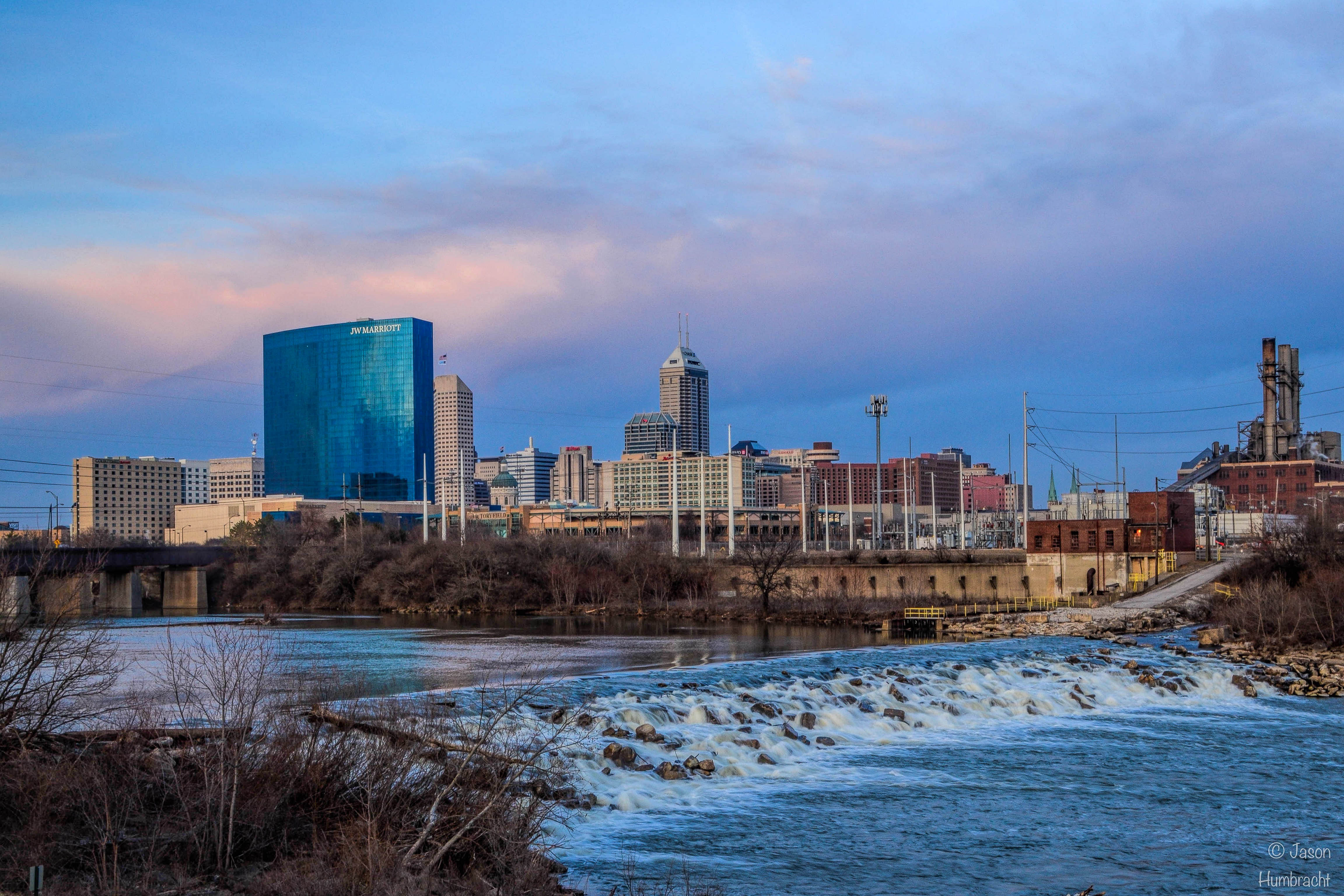 Purple Sunset Over Indianapolis Indianapolis Skyline