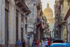 The sun sets over the Capital building in Havana, Cuba