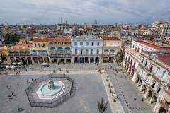 Plaza Vieja in Old Havana, Cuba taken from the Camara Oscura rooftop
