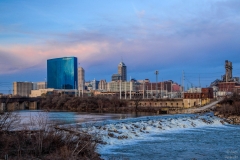 Purple Sunset Indianapolis Skyline | Image By Indiana Architectural Photographer Jason Humbracht