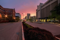 Sunset Over Riley Children's Hospital | Image By Indiana Architectural Photographer Jason Humbracht