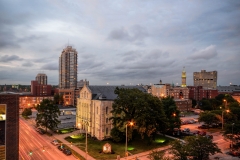 Indianapolis Skyline at Dusk | Murat Theater | Old National Centre | Image By Indiana Architectural Photographer Jason Humbracht