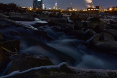 White River & Indianapolis Skyline at Night | Image by Indiana architectural photographer Jason Humbracht
