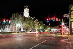 Downtown Noblesville, Indiana at night | Image By Indiana Architectural Photographer Jason Humbracht