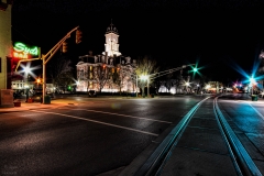 Downtown Noblesville, Indiana at night | Image By Indiana Architectural Photographer Jason Humbracht