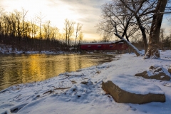 Cataract Falls | Spencer, Indiana | sunrise | frozen | winter | Image By Indiana Architectural Photographer Jason Humbracht